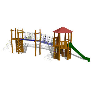 playground play structure / wooden / stainless steel / modular