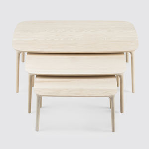 contemporary nesting tables / oak / solid wood / ash