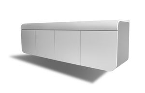 wall-mounted sideboard / contemporary / lacquered MDF / white