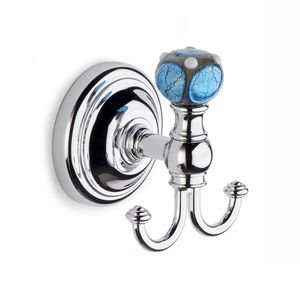 traditional coat hook / chromed metal / Murano glass / double