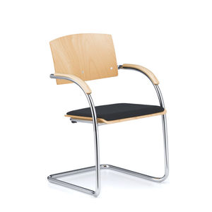 contemporary conference chair / upholstered / with armrests / stackable