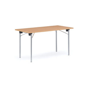 contemporary boardroom table / beech / chromed metal / rectangular