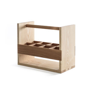 oak bottle rack