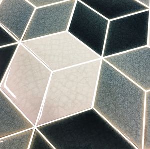 indoor tile / wall / ceramic / rectangular