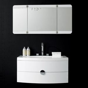 wall-hung washbasin cabinet / stone resin / contemporary / with drawers