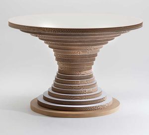 original design dining table / glass / methacrylate / MDF base