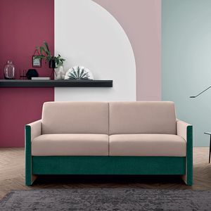 sofa bed / contemporary / velvet / 2-person