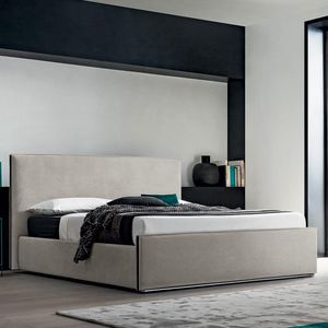 double bed / contemporary / upholstered / with headboard
