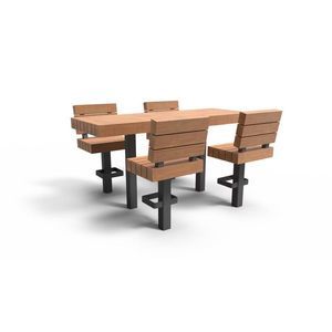 contemporary table and bench set 1