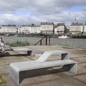 contemporary bench and table set