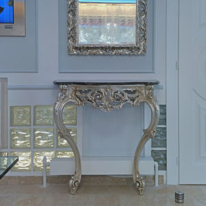 classic sideboard table / solid wood / beech / wood with gold leaf finish