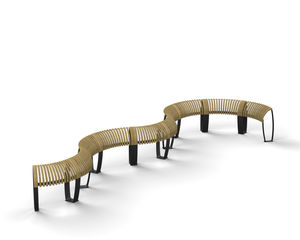 public bench / contemporary / wooden / metal