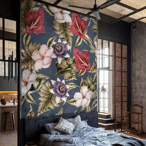 contemporary wallpaper / cellulose fiber / natural fiber / floral pattern