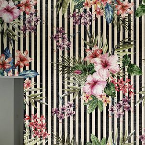 contemporary wallpaper / natural fiber / cellulose fiber / floral