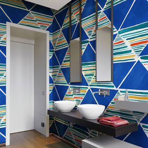 contemporary wallpaper / natural fiber / cellulose fiber / geometric pattern