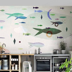 contemporary wallpaper / natural fiber / cellulose fiber / animal motif