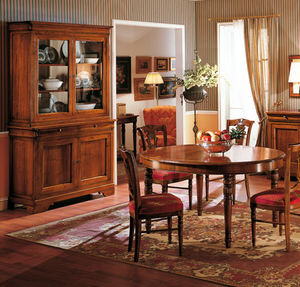traditional china cabinet / wooden / glass