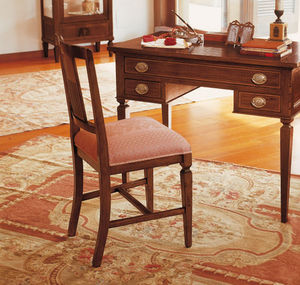 traditional chair / upholstered / fabric / wooden