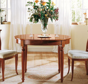 traditional table / wooden / round / oval