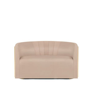contemporary sofa / velvet / ebony / brass