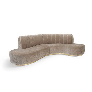 semicircular sofa / contemporary / velvet / gray