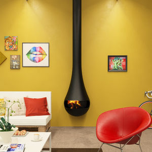 wood-burning fireplace