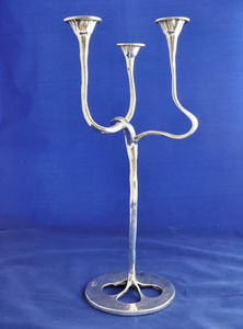 silver-plated candelabra