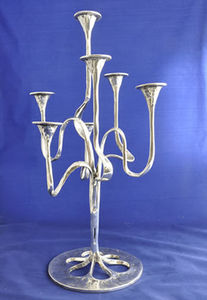 silver-plated candelabra