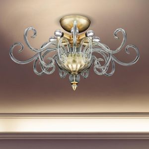 contemporary ceiling light / Swarovski® crystal / chromed metal / halogen