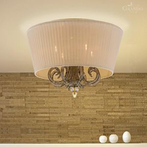 contemporary ceiling light / round / Swarovski® crystal / fabric