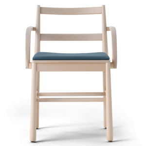 Scandinavian design chair / upholstered / with armrests / velvet