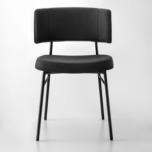 contemporary dining chair / upholstered / velvet / leather