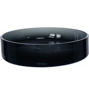 round plate / glass / commercial / black