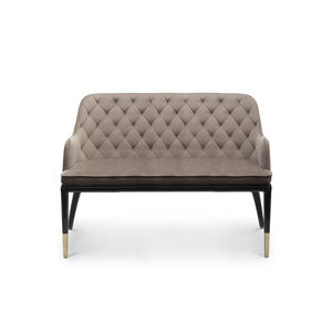 contemporary sofa / velvet / leather / brass