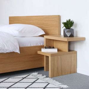 contemporary bedside table / oak / walnut / wood veneer