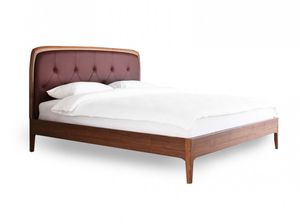 double bed / single / contemporary / with upholstered headboard