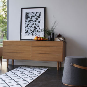 contemporary chest of drawers / oak / walnut / customizable color