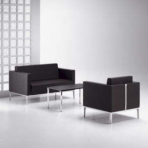 contemporary coffee table / metal / MDF / beech