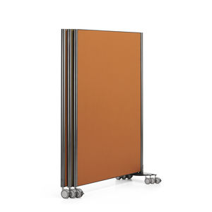 floor-mounted office divider / laminate / on casters