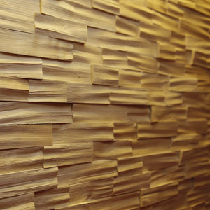 wooden wall cladding / interior / textured / brown