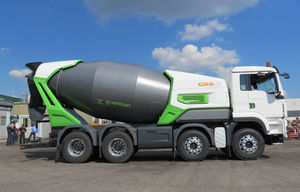 electric mixer truck / hybrid / for concrete / plug-in hybrid