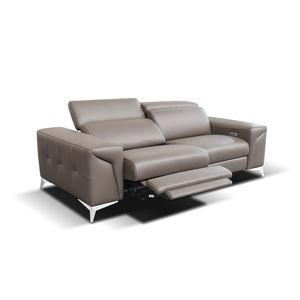 contemporary sofa / fabric / leather / metal