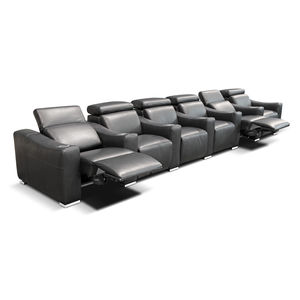 leather cinema seating / with footrest / black