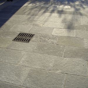 limestone stone slab / polished / brushed / for floors