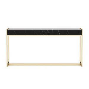 contemporary sideboard table / marble / stainless steel base / rectangular