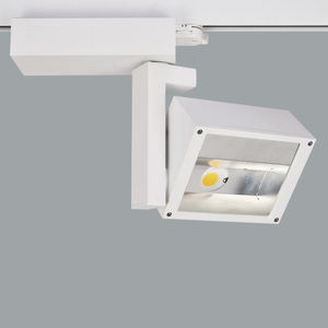 LED track light / rectangular / cast aluminum / glass