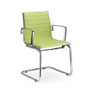 contemporary visitor chair / with armrests / upholstered / cantilever