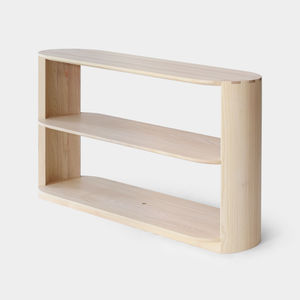 low shelf / contemporary / oak / solid wood