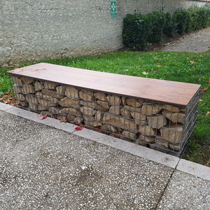 public bench / garden / contemporary / stone