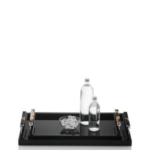 glossy lacquered wood serving tray